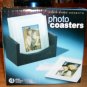 PHOTO COASTERS NEW IN BOX GLASS WITH HOLDER PRETTY