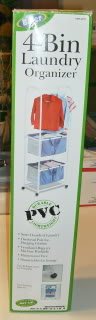 Bajer 4-Bin Laundry Organizer,NIB,Folds Down For Storag
