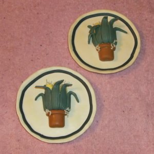 Decorative Mini Plates With Corn, Clay ,Nice Accent