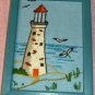 Pretty Framed Lighthouse Picture,Seagulls and Sea Scene