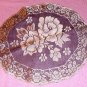 Gold & Gray Fabric Doily ,Flower Design, Netlike Design
