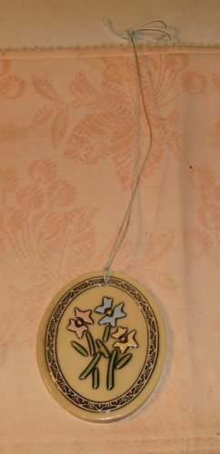 Beige Oval With Pretty Flowers,Sweet Ornamental Trinket