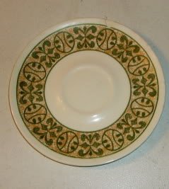 Small Plate with Green & Yellow Edge, 6 1/4" Diameter