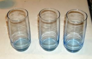 3 Blue Tinted Glasses, 16 oz,Great for Replenishing Set