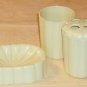 Ecru Colored 3 Pc Bathroom Set,Glass,Toothbrush,Soap