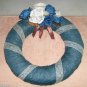 Lacy Blue Wreath, Pretty Decor,Round Shape,Flowers,Look