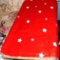 Star Decorated Throw,Fleece, Pretty Red ,Comfy,Warm,New