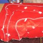 Star Decorated Throw,Fleece, Pretty Red ,Comfy,Warm,New