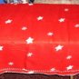 Star Decorated Throw,Fleece, Pretty Red ,Comfy,Warm,New