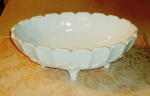 Milk White Glass Bowl,Fruit Design,Very Pretty Decor