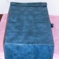Vintage Knitting Basket Box,Blue Vinyl,Fabric Inlay