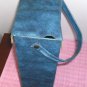 Vintage Knitting Basket Box,Blue Vinyl,Fabric Inlay