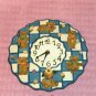 Bear Clock, Blue Checked Encircled With Bears,Very Cute
