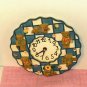 Bear Clock, Blue Checked Encircled With Bears,Very Cute