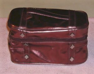 Avon Shiny Silver Costmetic Bag With Diamond Studs,Cute