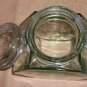 Green Tinted Jar,4 Sided,Glass,From Hermetic,Old Style