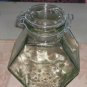 Green Tinted Jar,4 Sided,Glass,From Hermetic,Old Style