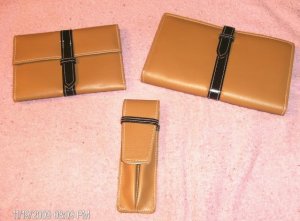 3-Pc Brown Wallet,Photo Ablum/CC Case,Pen Holder,Pretty