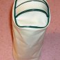 White Barrel Bag w/ Green Trim, Log Style,From Avon