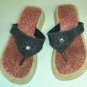 Blue Denim Thong Shoe With Jewel,Red Hanky Lining