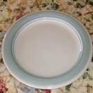 Green Edged & Blue Ring Stoneware Tray/Plate,Impressio