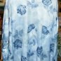 Silk-Like Long-Sleeved Blue Floral Dressy Shirt,Pretty