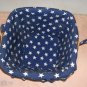 Wicker Basket With Blue Lining and White Stars,Pretty