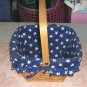 Wicker Basket With Blue Lining and White Stars,Pretty