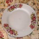 White Plate with Pink Floral Design,Gold Rim,Seagull