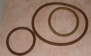 3 Vintage Rubber Rings,4" 5" & 9",Elasticized Rubber
