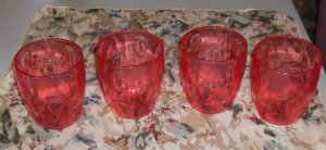 Set of 4 Plastic Glasses From Creative Ware.Barrel Shap