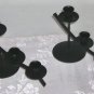 Black Metal Candlesticks, Holds 3 Tapers Each, Pretty on Fireplace Mantel/Table
