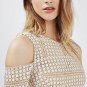 NWT $130 Topshop Circle Lace Cold-Shoulder Dress SIZE US 2 EUR 34 UK 6
