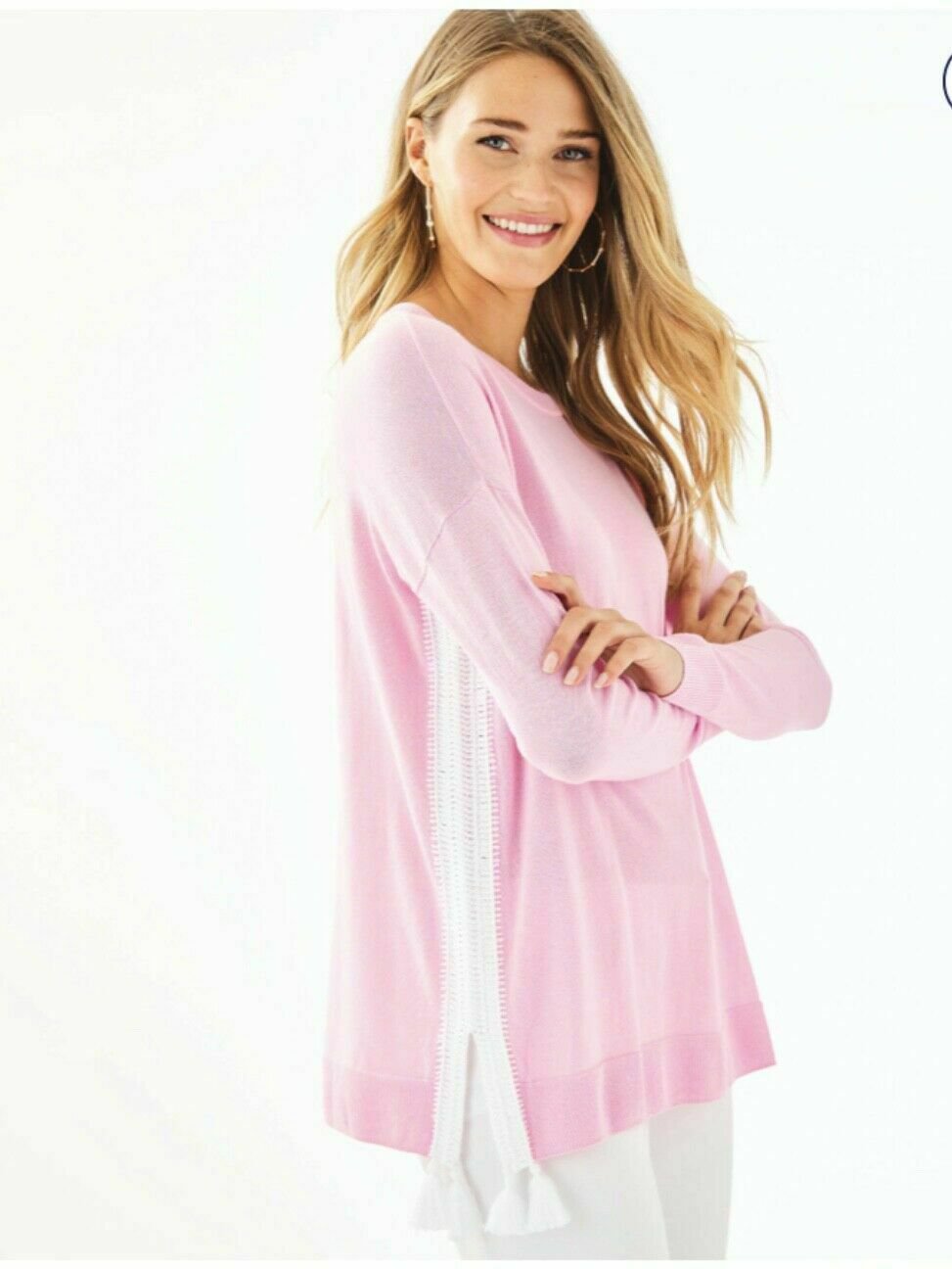 NWT $138 Lilly Pulitzer Damara Coolmax Sweater Pink Blossom XS