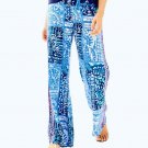 NWOT $128 Lilly Pulitzer Bal Harbour Palazzo Pants Indigo Lied Back Engineered S