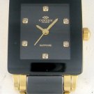 ONISS LADIES BLACK 2 TONE CERAMIC SWISS DIAMOND WATCH