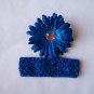 Blue Daisy with Matching Headband