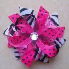 Hot Pink and Zebra Funky Boutique Hair Bow