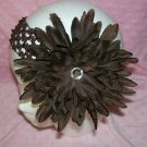 Interchangeable Brown Flower Clip--With Matching Headband