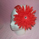 Valentine's Day Jumbo Mum Red Interchangeable Flower Clip with Matching Headband