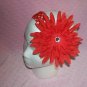 Valentine's Day Jumbo Mum Red Interchangeable Flower Clip with Matching Headband