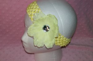 Pale Yellow Interchangeable Peony Flower Clip---
