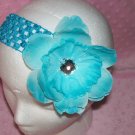 Turquoise Interchangeable Peony Flower Clip---