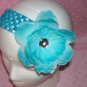 Turquoise Interchangeable Peony Flower Clip---