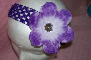 Purple Interchangeable Peony Flower Clip---