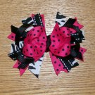 Hot Pink and Zebra Print Boutique Style Bow----CUTE----