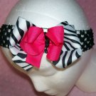 Pink Black and Zebra Print Boutique Style Hair Bow---CUTE----