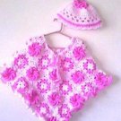 Granny Flower Poncho & Hat Crochet Pattern 6-adult Original Design