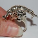 Goth Ghoul Demon Character 9 Mens Sterling Silver Vintage Ring Vintage Rocker jewelry