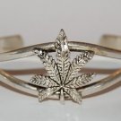 POT LEAF weed cannabis hemp Silver Metal Vintage Bracelet POT LEAF weed cannabis hemp Silver Metal Vintage Bracelet